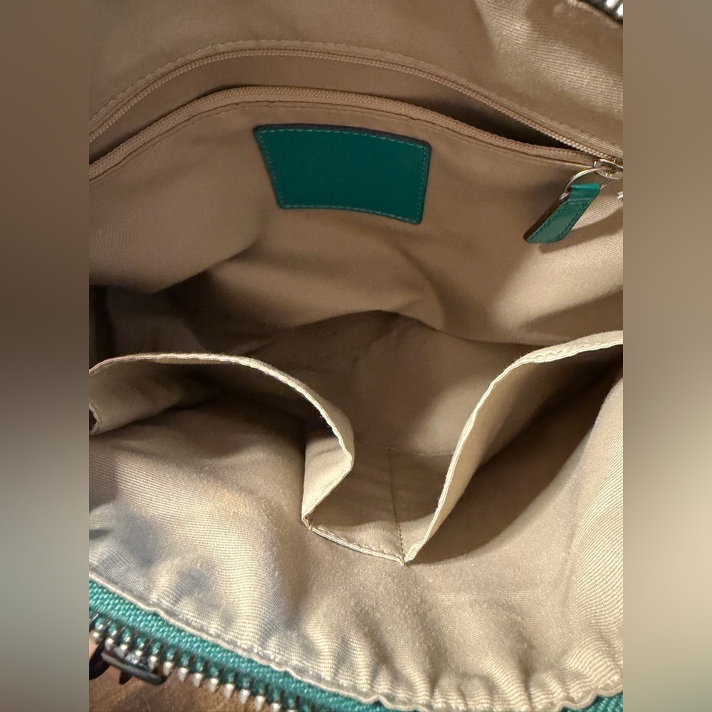 Coach Signature Stripe Jade Satchel/Crossbody - Picture 10 of 16